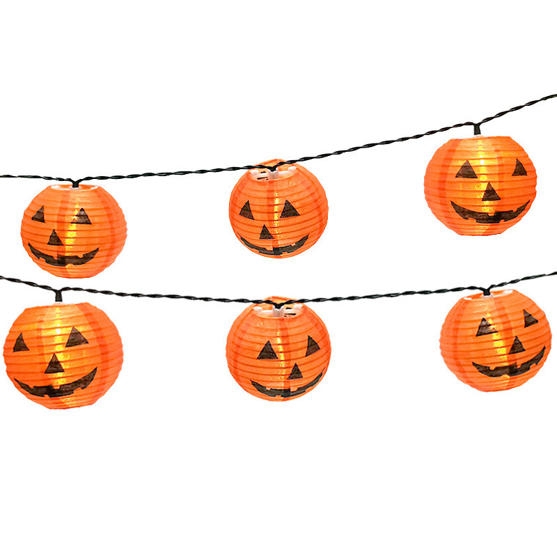 Halloween LED String Light Pumpkin Lantern Fairy Lamp Horror Bar Party Rave Decorations Halloween Christmas Lights