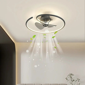 LED Luster Fan Lamps for Home  with Remote Control Living Room Bedroom Dining Room Study Integrated Ceiling Fan Lights