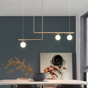 Post-Modern Minimalist LED Chandelier Atmosphere Dining Room Lamp for interior lighting Geometric Line Pendant Light