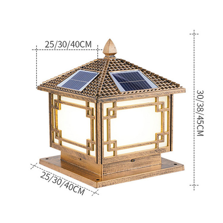 Outdoor garden lights solar Waterproof Aluminum Gate Lamp  Gate Light Pillar Outdoor Remote Control 2W 3W Bollard Light