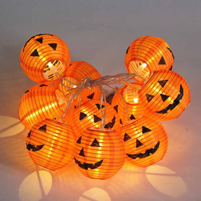 Halloween LED String Light Pumpkin Lantern Fairy Lamp Horror Bar Party Rave Decorations Halloween Christmas Lights