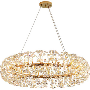 Nordic Chandeliers Light For Living Room LED Chandelier Hanging Lamp Luxury K9 Crystal Gypsophila modern light fixture pendant