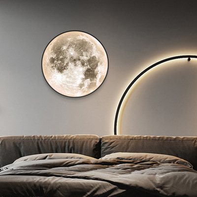 Creative Universe Moon Wall Lamp For Bedroom Modern Living Room Bedside Led Earth Chandelier Stairs Aisle Wall Background Light