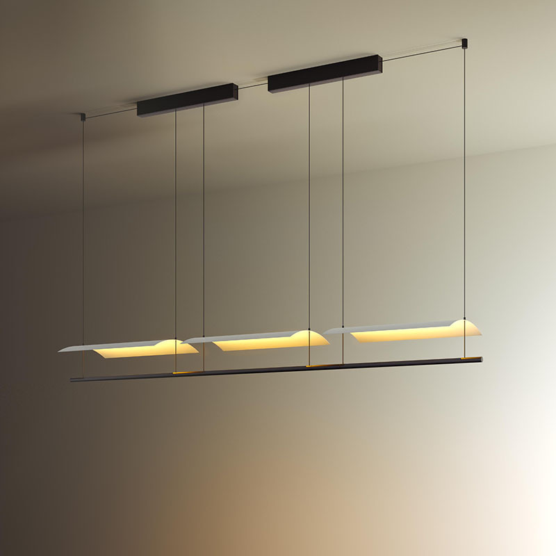 Indirect Long Tube Linear Pendant Light Modern Nordic Office Kitchen Island Dining Table Bar Suspension LED Chandelier