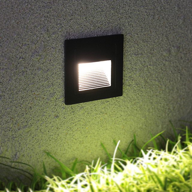 Modern Indoor Outdoor Stair Step Wall Lamp 3W Recessed LED Step Light