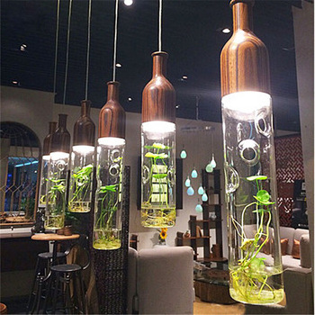 Restaurant Bar Water Glass Lamps Light Hanging Fixtures Plants Chandeliers LED Lighting