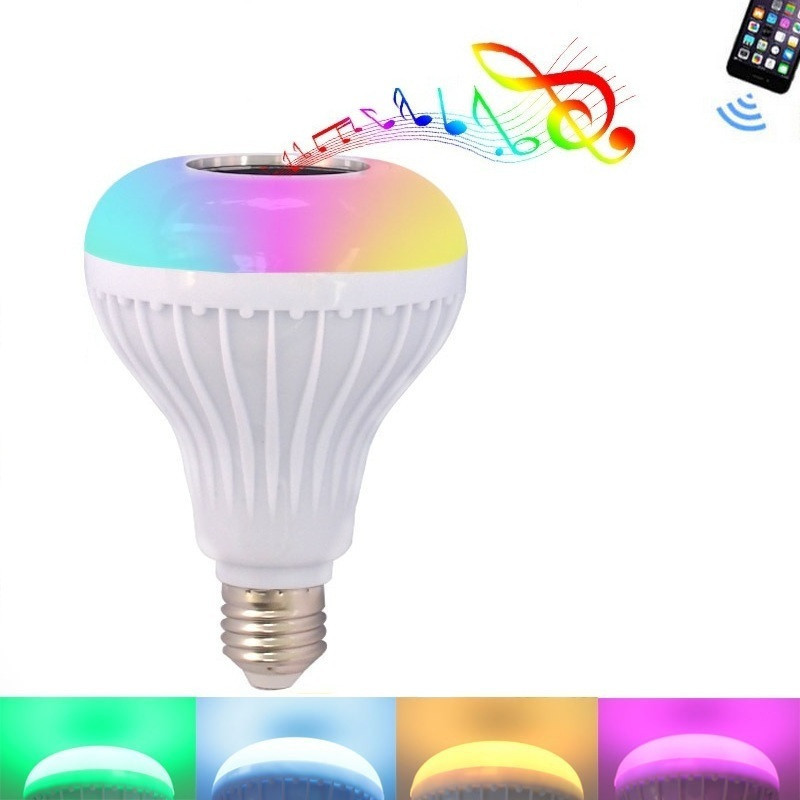 Color Changing Smart Light Bulb Speaker 12W Remote Wireless RGB Music LED Bulb