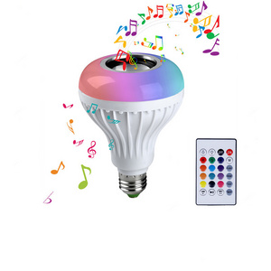 Color Changing Smart Light Bulb Speaker 12W Remote Wireless RGB Music LED Bulb