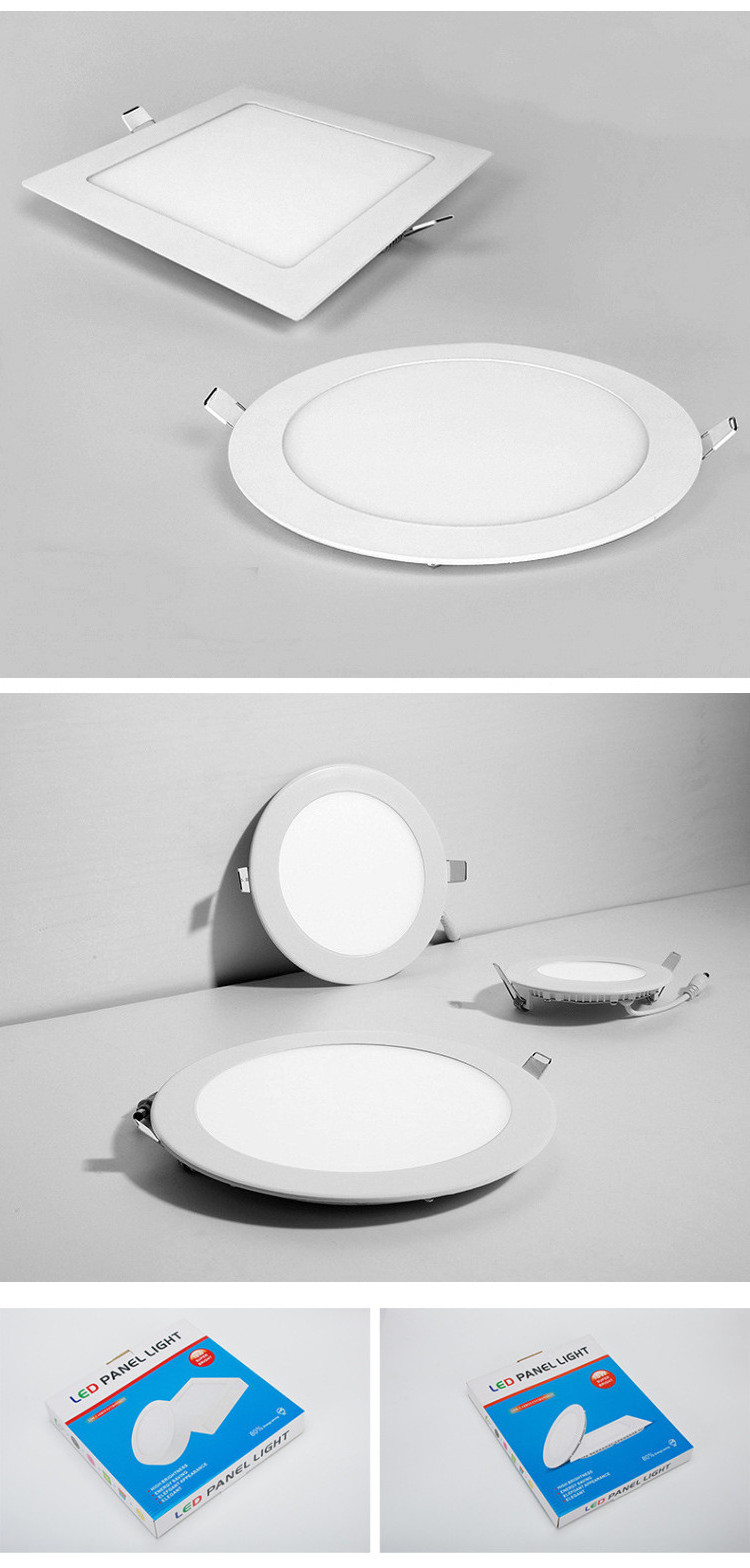 Square Round Light Panel 3W 6W 9W 12W 15W 18W 24W Ceiling LED Panel Light