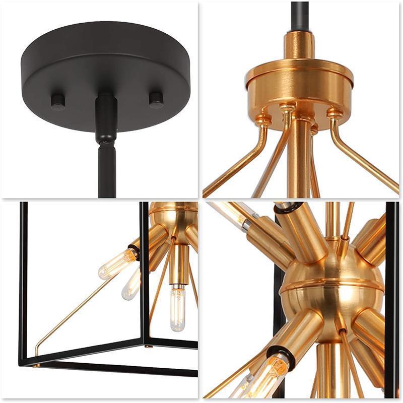 Lantern Chandelier Modern Single Head Gold And Black LED Pendant Light For Restaurant Dinning Room modern hanging pendant light