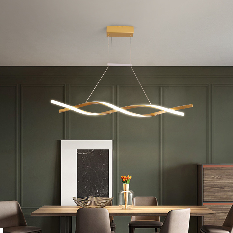 Matte Black or Grey Minimalist Modern LED Pendant Light Chandeliers For Indoor Dining Living Room Kitchen