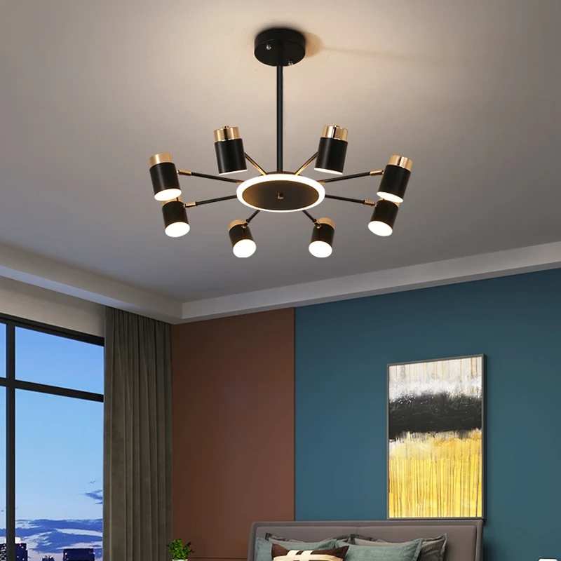 Modern Adjustable Chandeliers Flush Mounted Ceiling Light Minimalist Decorative LED Pendant Light for Villa