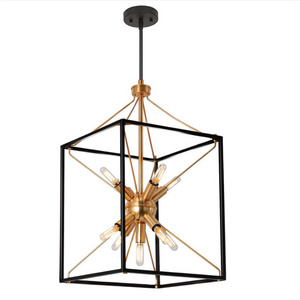 Lantern Chandelier Modern Single Head Gold And Black LED Pendant Light For Restaurant Dinning Room modern hanging pendant light