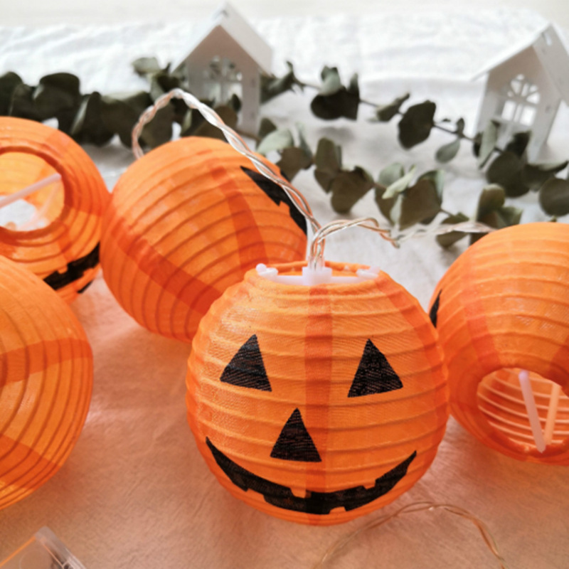 Halloween LED String Light Pumpkin Lantern Fairy Lamp Horror Bar Party Rave Decorations Halloween Christmas Lights