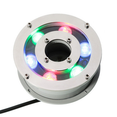 SS316 SS304 Stainless Steel Underwater Lamp For Fountains IP68 RGB Ring LED Fountain Light