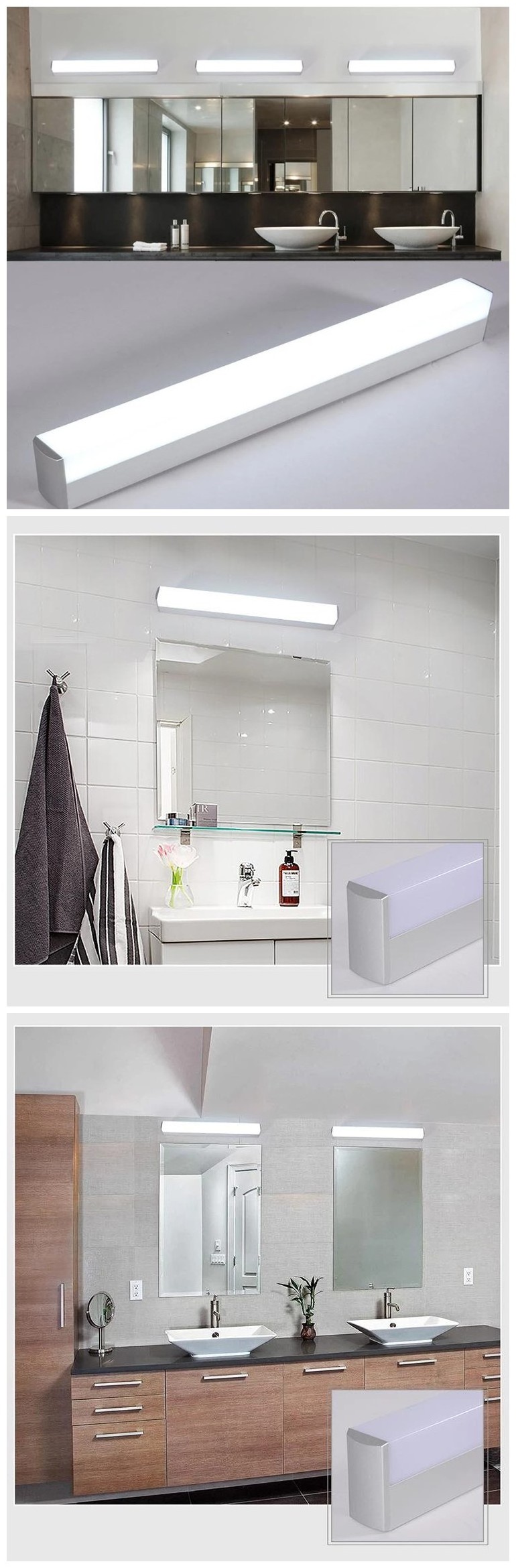 Modern Linear Make Up Mirror Light Surface Mounted Wall Lighting Picture Lamp Wholesale Modern LED Wall Light