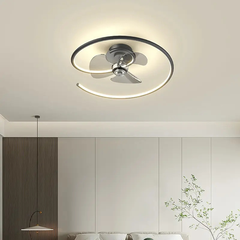 LED Luster Fan Lamps for Home  with Remote Control Living Room Bedroom Dining Room Study Integrated Ceiling Fan Lights