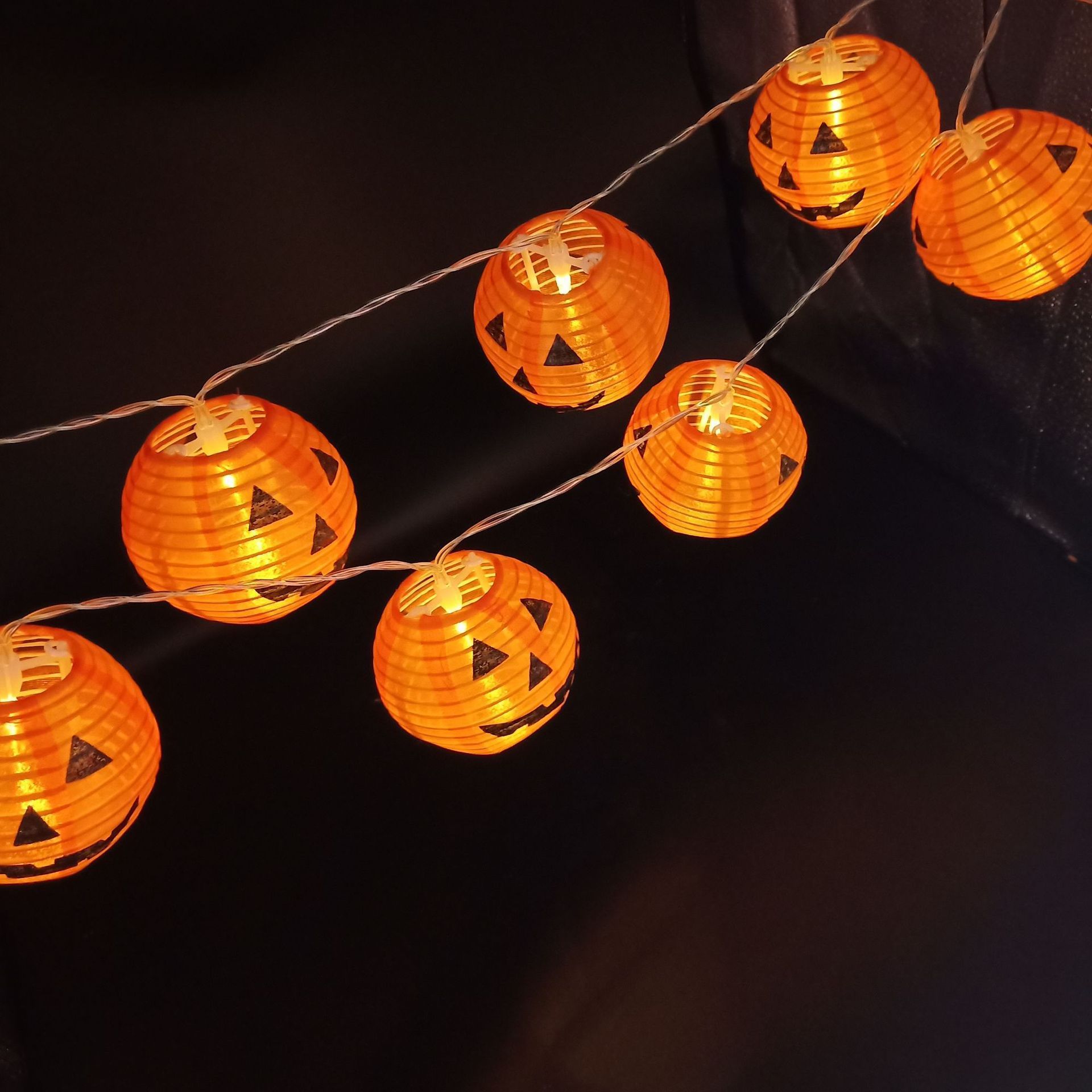 Halloween LED String Light Pumpkin Lantern Fairy Lamp Horror Bar Party Rave Decorations Halloween Christmas Lights