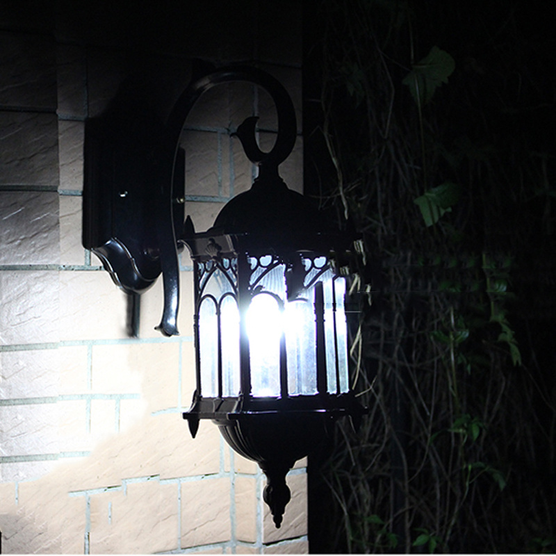 Black Bronze Outdoor Porch Sconce E27 Residential Balcony Lights Gateway Garden Retro LED Wall Lamp