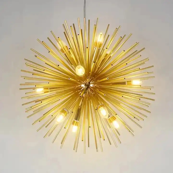 Modern Nordic Spark Ball LED Chandelier Starburst Sputnik Dandelion Hanging Lamp LED Creative Candle Pendant Light