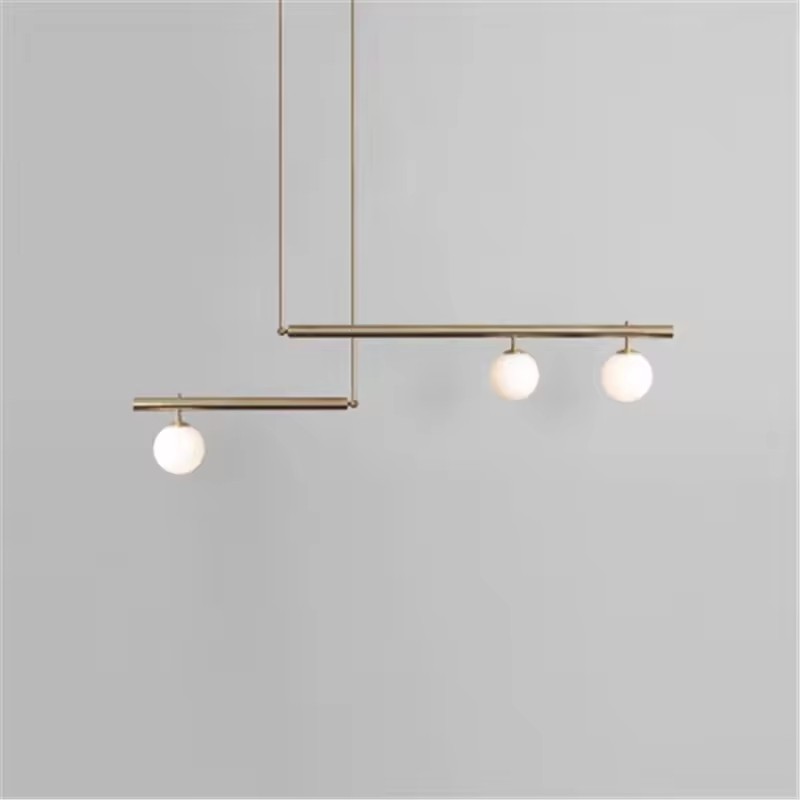 Post-Modern Minimalist LED Chandelier Atmosphere Dining Room Lamp for interior lighting Geometric Line Pendant Light