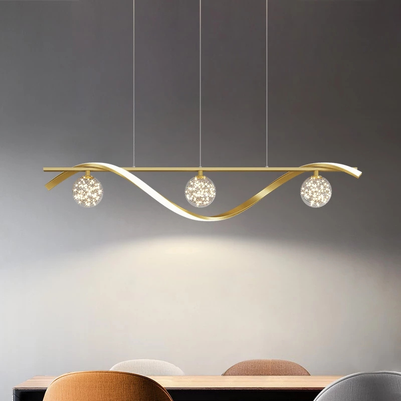 Modern LED Chandelier for Dining Room Lamps Restaurant Nordic Indoor Pendant Lamp Kitchen Island Home Decor Glass Hanging Light