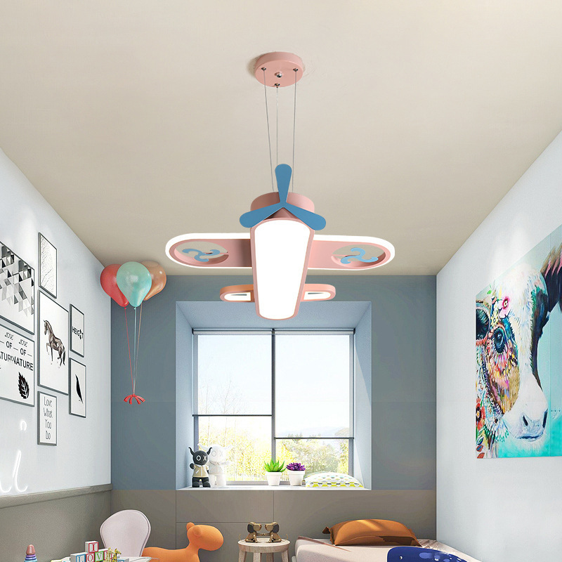 New Cartoon Airplane Pendant Light Home Room Ceiling Lights Kids LED Chandelier Lighting Modern For Bedroom