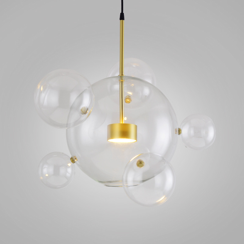 LED Hanging Lamps Glass Bubble Ball Chandelier for Living Room Bar Restaurant Kitchen Indoor Lighting