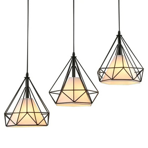 Nordic Three-head Dining Room LED Pendant Light Minimalist Creative Kitchen Bar Black Iron Art Chandelier