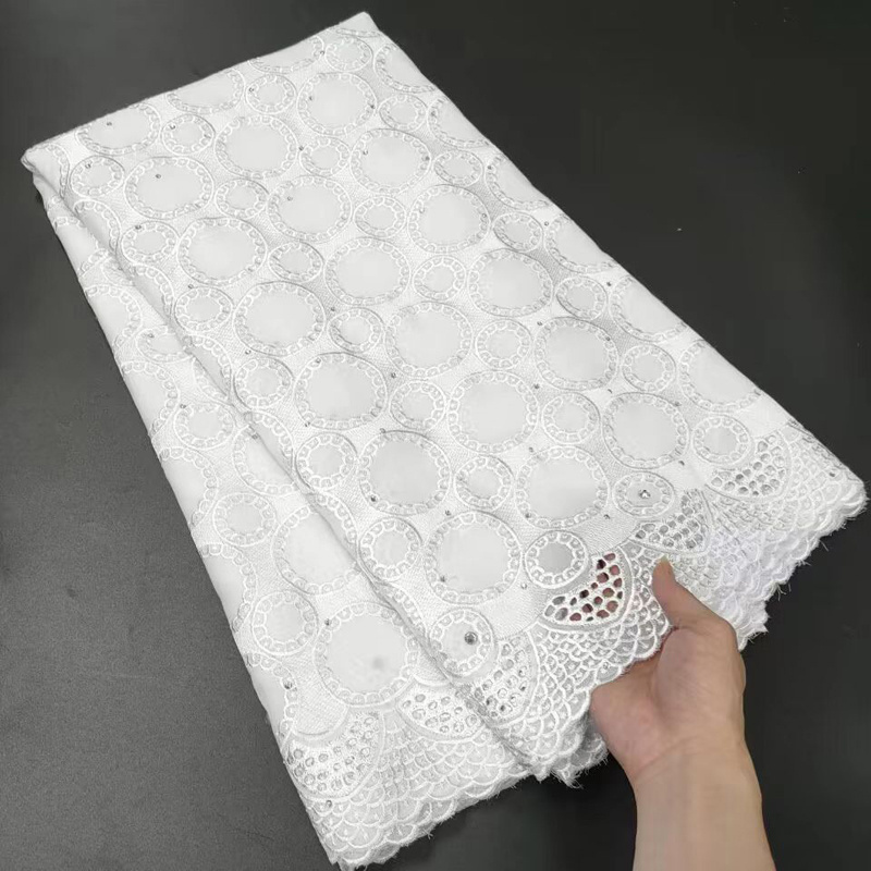 Fabric Color Customization High Quality Various White Styles Of Optional Polyester Hollow Lace Embroidery Fabric For Clothing