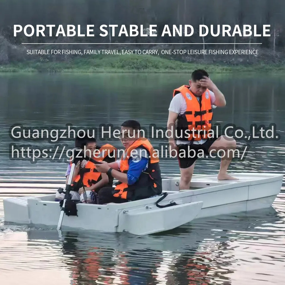 High quality multi-color optional car portable assembly boat flat bottom plastic boat