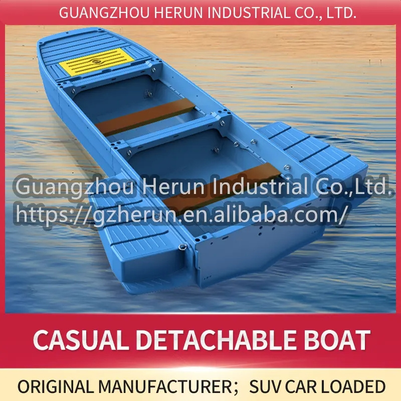 High quality multi-color optional car portable assembly boat flat bottom plastic boat