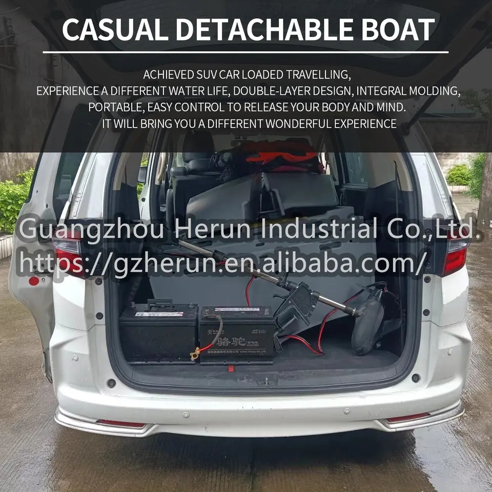 High quality multi-color optional car portable assembly boat flat bottom plastic boat