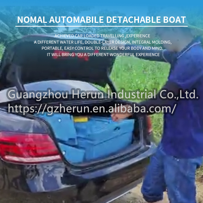 Outdoor thickened fishing boat car assembly folding boat portable plastic environmental splicing boat