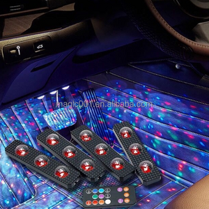 Decorative Colorful Changing RGB LED Interior Strip star Light for Car foot lights remote Control Auto LED Ambient Light Kits