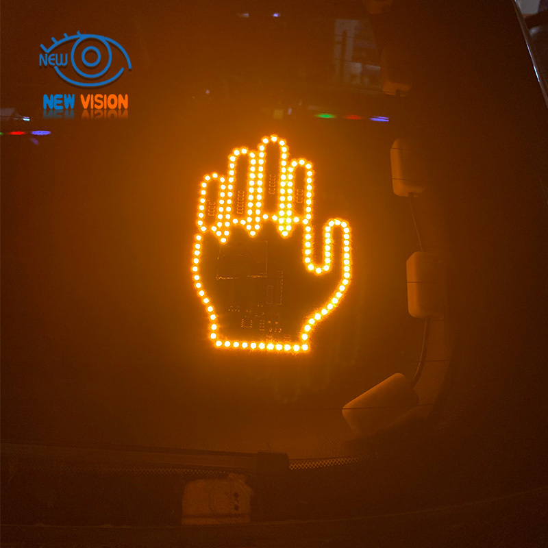 show your love car light & Hilarious Wave original middle finger for Car-mad Christmas gifts Universal Car LED Finger lights