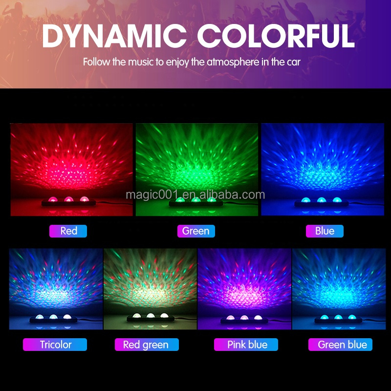 Car LED Ambient Light Car Interior Foot lamps USB Star Laser Projector Lighting Car foot star light