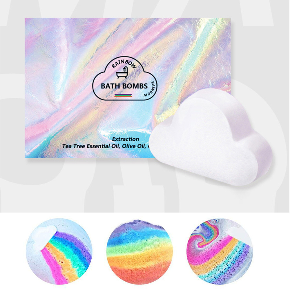 Wholesale Custom Private Label Bubble Bath Fizzies BathBombs Organic Cloud Balls Fizzy Gift Set Rainbow Bath Bombs For Kids