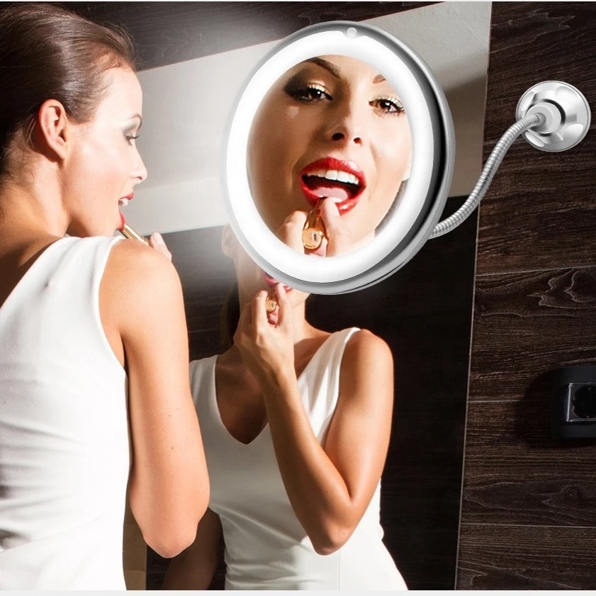 10x magnification Makeup mirror LED fill light Vanity Mirror Bathroom mirror with suction cup