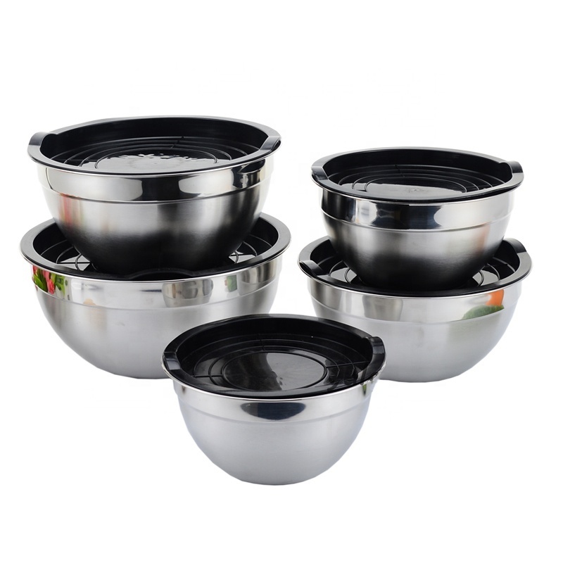 Hotsale Stainless Steel Stackable Mixing Salad Bowls with Lids For Catering Baking, Serving