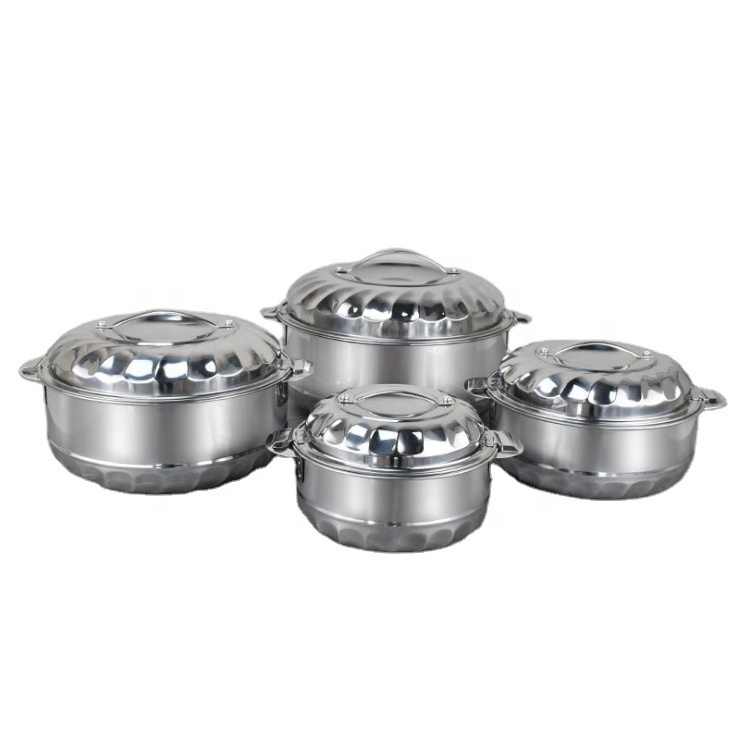 Hot sale  Stainless Steel cookware sets Insulated Casserole Africa Hot Pot 3pcs set / 4pcs set fresh pot  for Food Serving