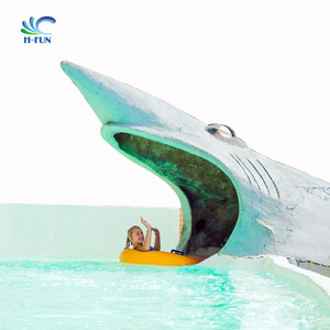 Custom design Inflatable Waterpark single tube Fiberglass Shark Water Slide Tubes