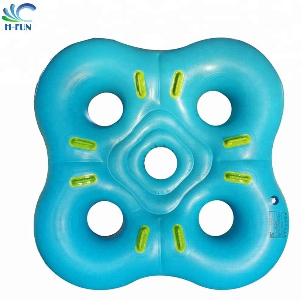 Safe Design 4 persons Inflatable Water Park Clover leaf Tube for aqua park equipment Tornad Water Slide