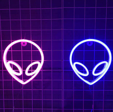 LED alien neon modeling wall hanging holiday party gaming room bedroom decoration