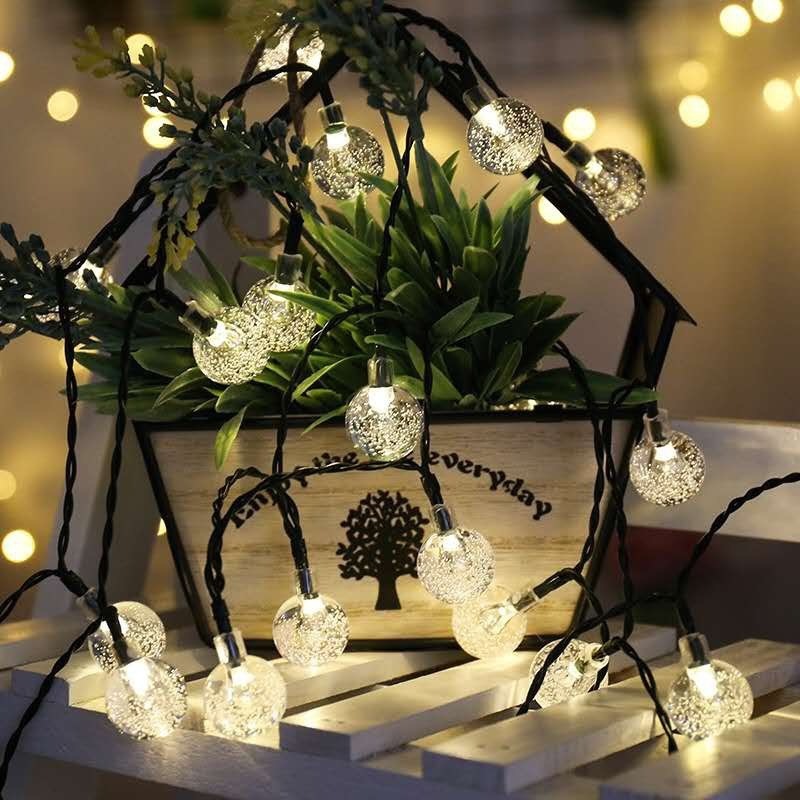 LED solar bubble ball lights string all over the Star camping setting atmosphere decorative crystal ball lights