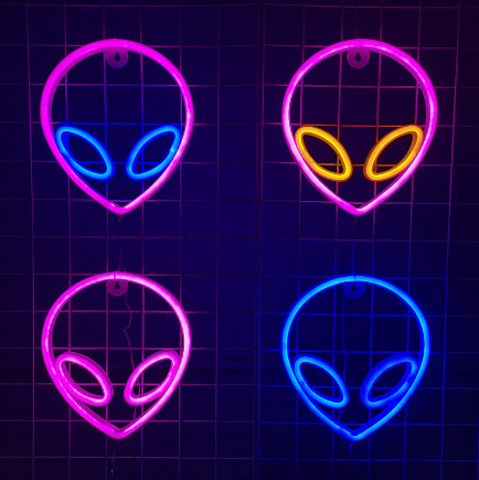 LED alien neon modeling wall hanging holiday party gaming room bedroom decoration