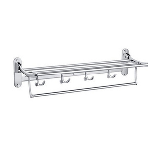 wall mounted stainless steel chrome folding towel rack / towel shelf