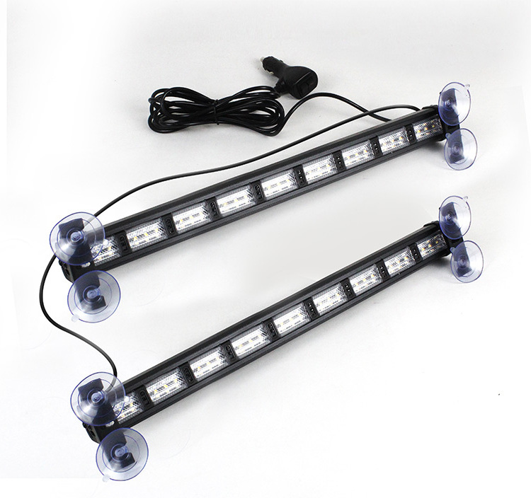 24V Car Offroad LED Flashing Light Bar Amber White Emergency Warning LED Strobe Light Bar for Trucks Excavator Tractor