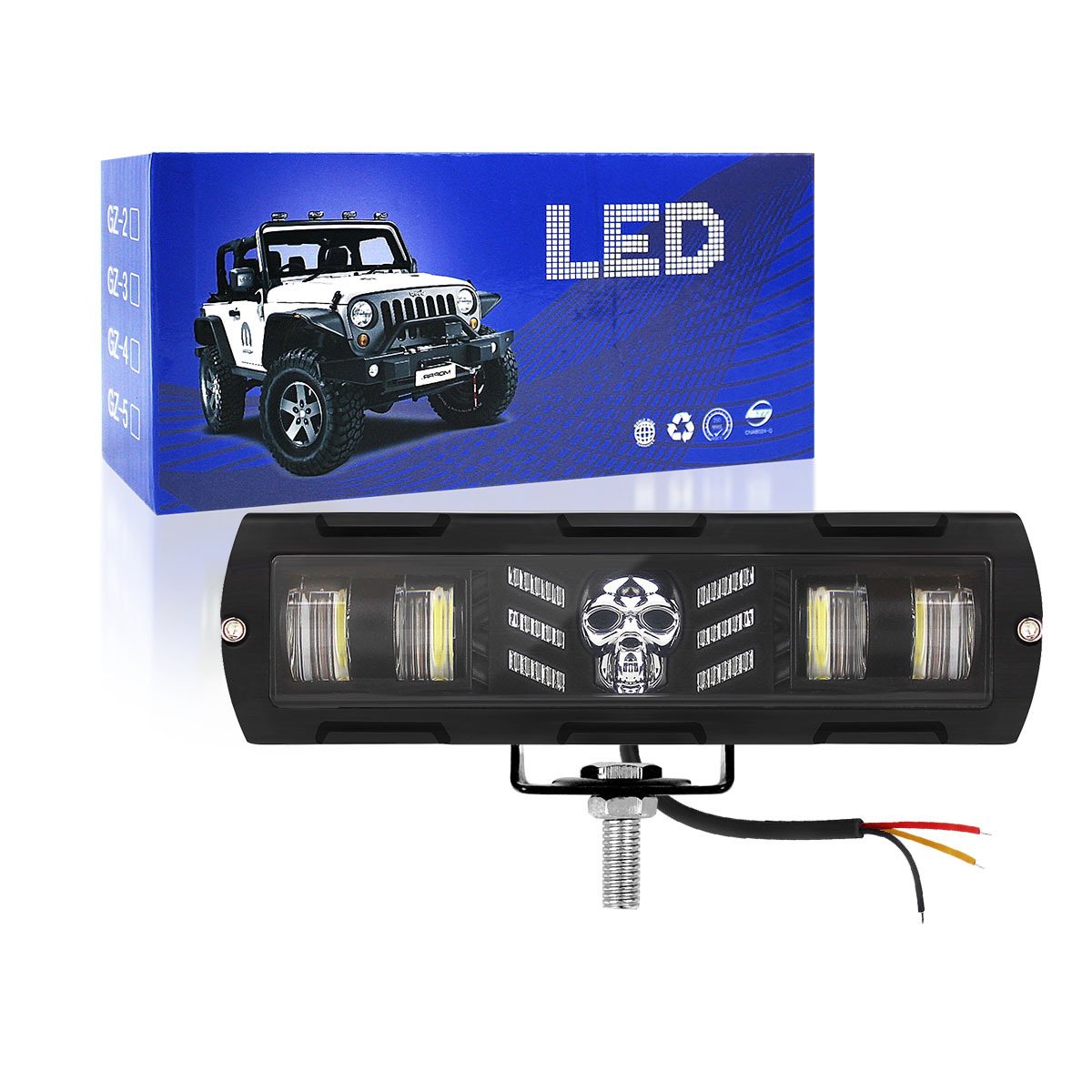 custom 3535/5050 lamp bead spot lights 25w Red Blue White yellow 12-80v 4 led work  light bar truck