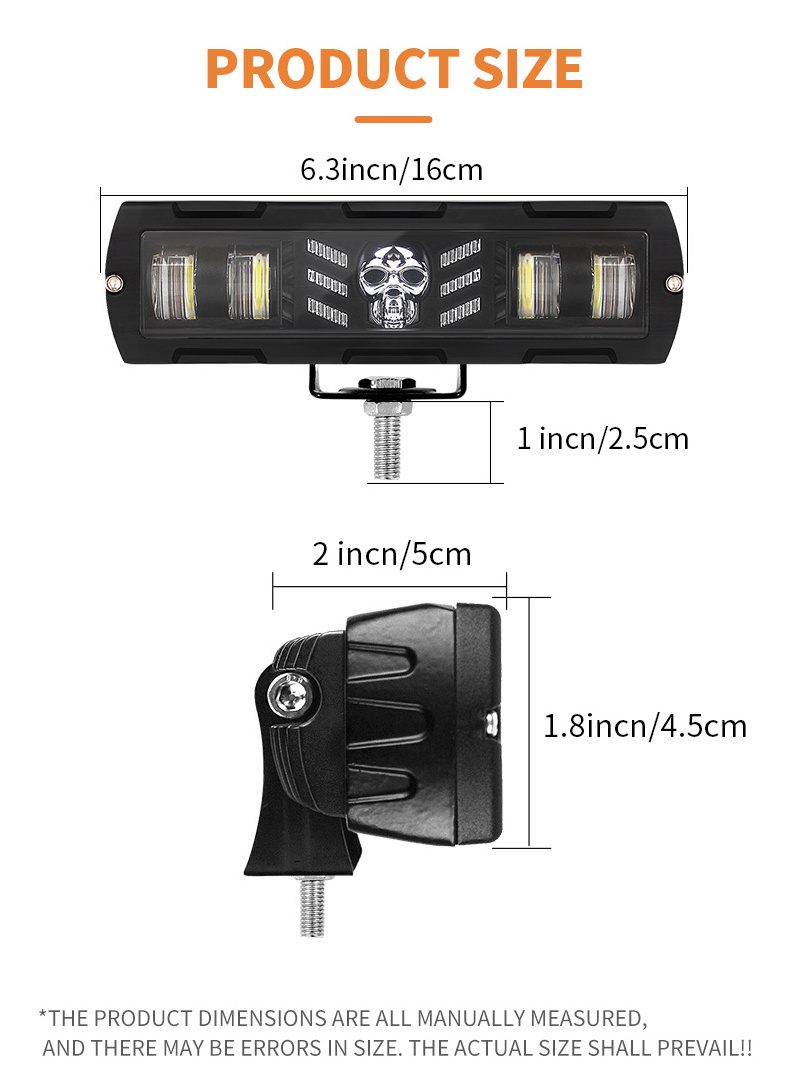 custom 3535/5050 lamp bead spot lights 25w Red Blue White yellow 12-80v 4 led work  light bar truck